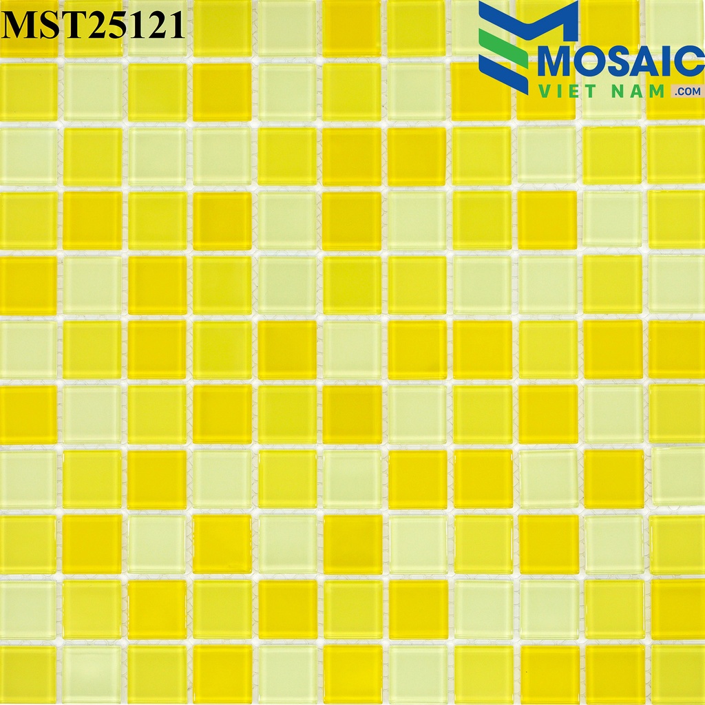 [DSC-2608-87620] Gạch Mosaic Thủy tinh trộn 3 vàng 25x25mm MST 25121