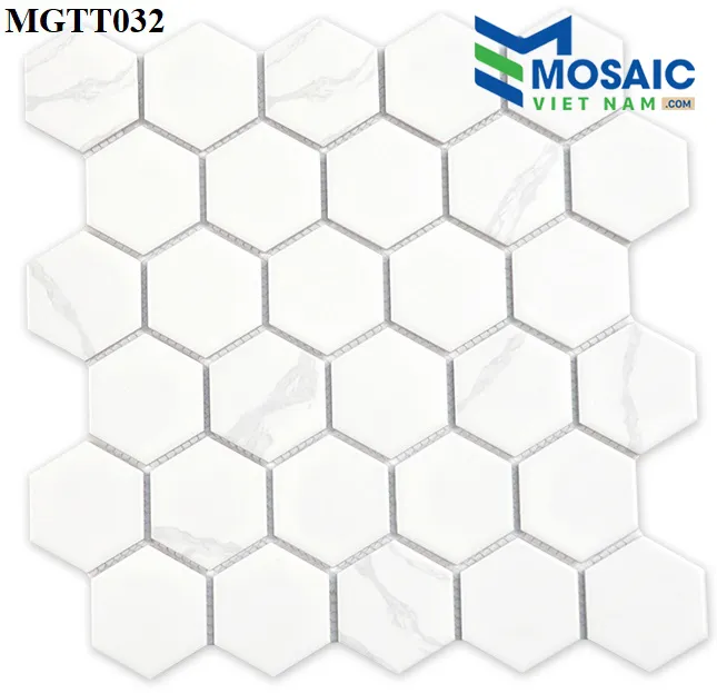 [DSC-2608-83287] Gạch Mosaic Gốm sứ lục giác men bóng 53×6 MGTT032