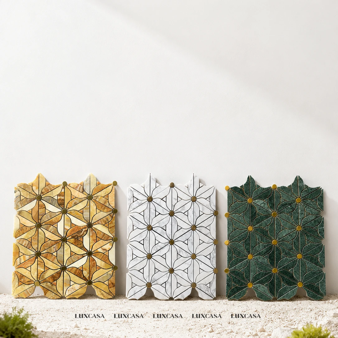 [DSC-2608-68932] 2 mẫu đá mosaic cao cấp trắng + xanh
