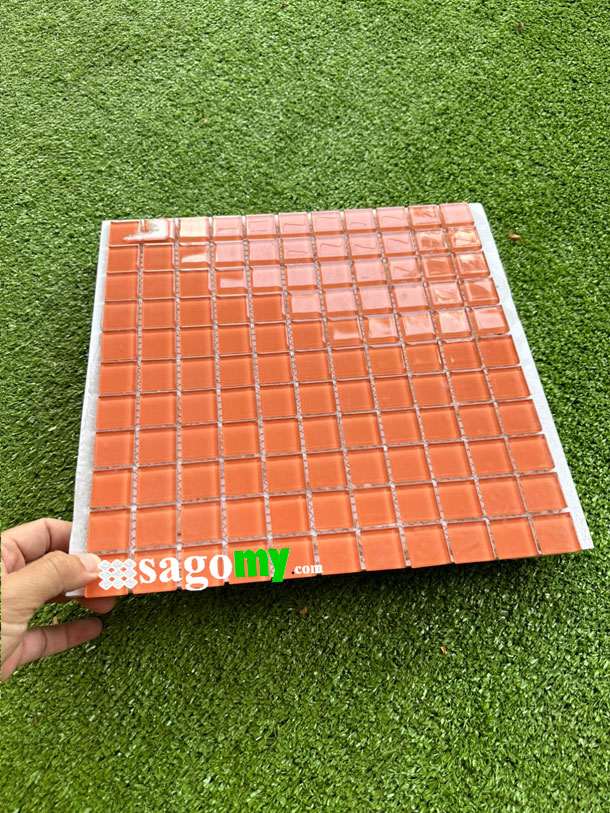 [DSC-2608-98778] Gạch Mosaic Thủy Tinh Màu Cam Nâu