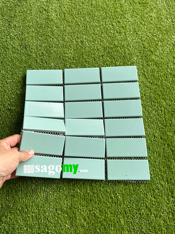 [DSC-2608-21131] Gạch Mosaic Chữ Nhật Màu Xanh Mint Mờ