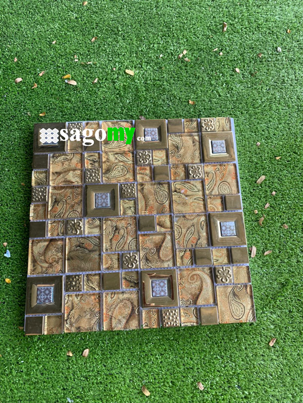 [DSC-2608-28214] Gạch Mosaic Thủy Tinh Bông Vàng