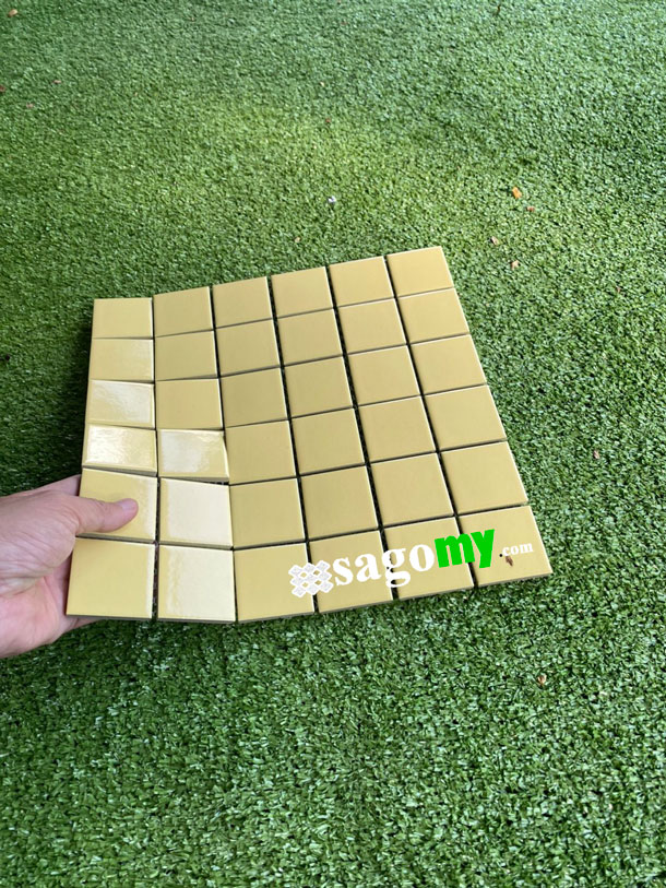 [DSC-2608-31791] Gạch Mosaic Vuông Vàng Kem Bóng