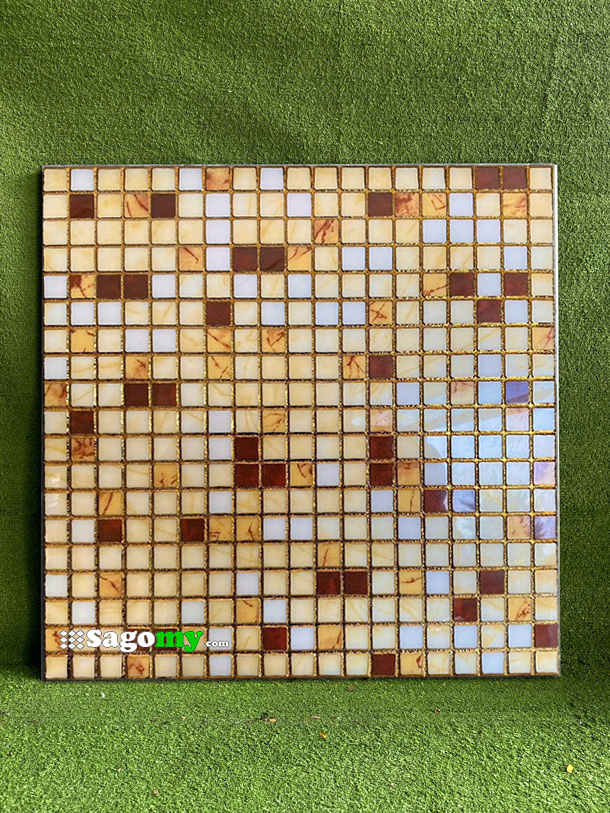 [DSC-2608-32363] Gạch 30x30 Trang Trí Giả Mosaic Vuông Nhỏ Hỗn Hợp Vàng Nhũ