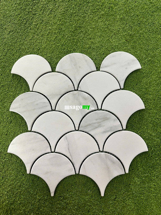 [DSC-2608-14061] Gạch Vảy Cá Trắng Vân Đá Cao Cấp Mờ