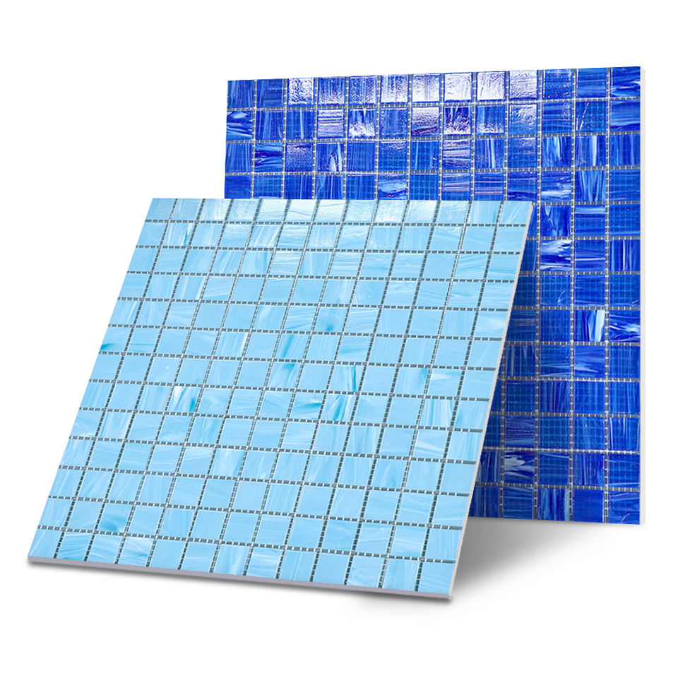 [DSC-2607-49834] Gạch Mosaic Bể Bơi Kính Họa Tiết Phong Cảnh Hiện Đại 300x300mm