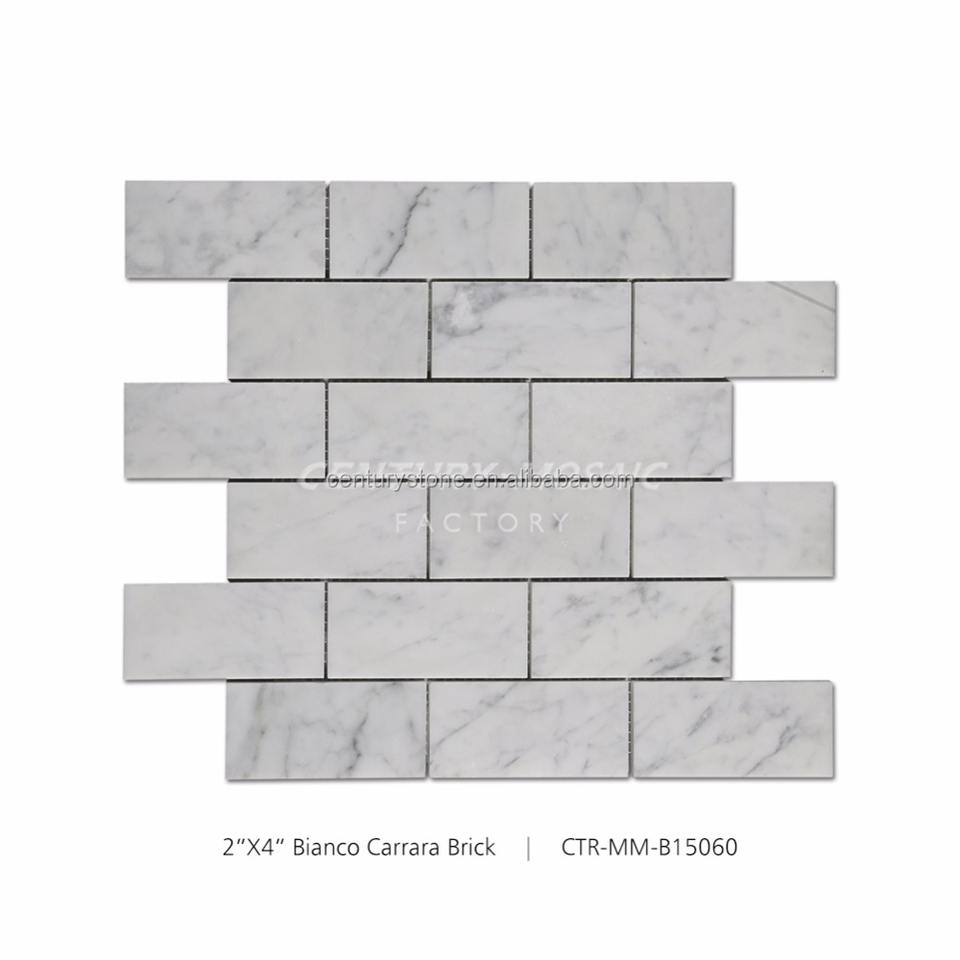 [DSC-2607-20139] Gạch Mosaic Đá Hoa Cương Bianco Carrara Italy 3x8 Inch CTR-MM-B049