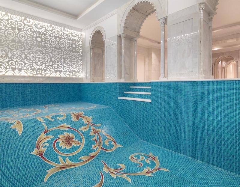 [DSC-2607-69876] Gạch Mosaic Kính Thiết Kế Hươu Cao Cổ Hiện Đại Cho Bể Bơi Ngoài Trời