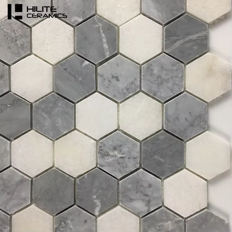 [107358346016] DIY Hexagonal Stone Mosaic for Bathroom Walls and Floors