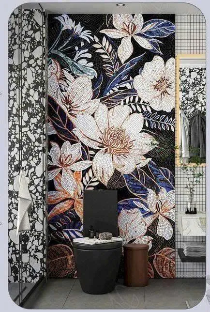 [DSC-DB1234] Daisy Bianco gạch tranh kích thước 1200x3400