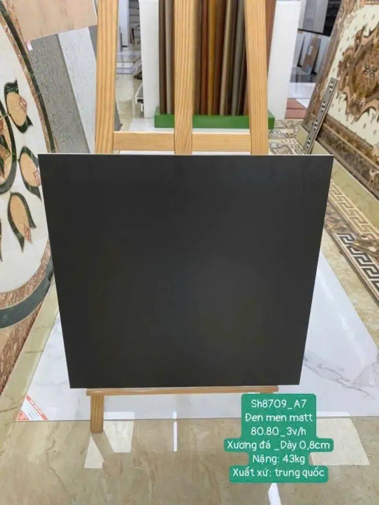 [DSC-SH8709] Gạch ốp lát men bóng màu đen, KT 800x800mm, mã SH8709