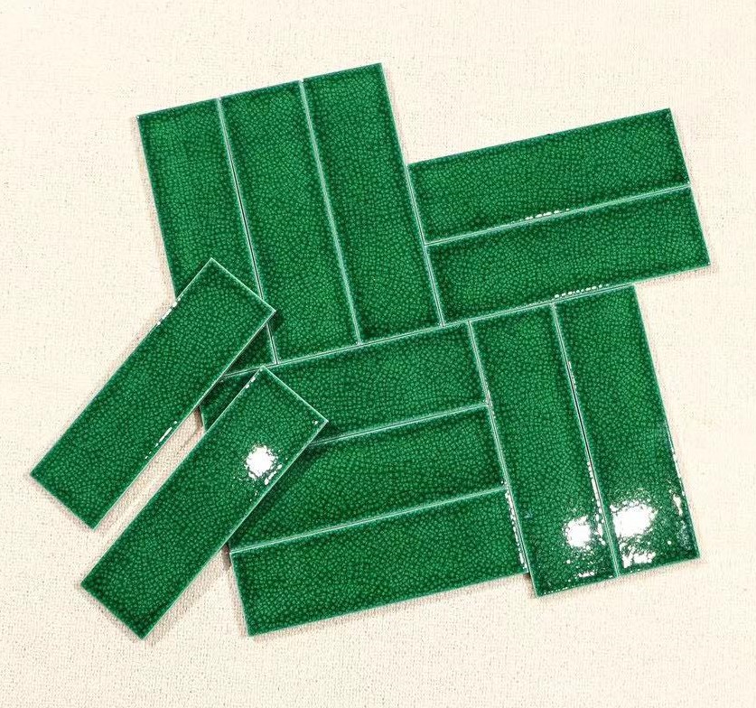 Gạch gốm men rạn KT 60x200mm xanh lá 60x200mm MBL60206-B