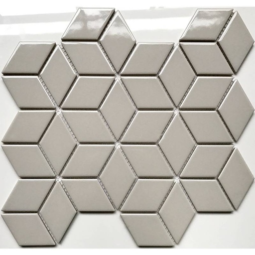 Gạch mosaic hình thoi màu xám KT 48x43mm mã EO51508