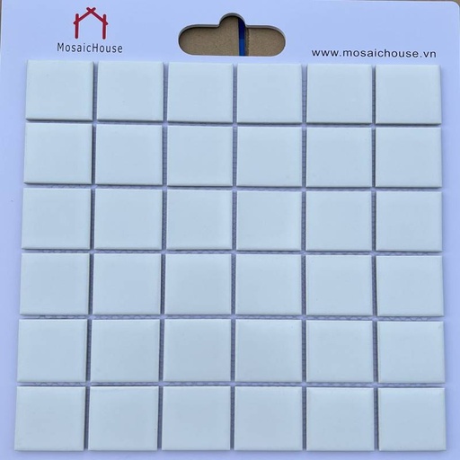 [4801M] Gạch Mosaic gốm men trắng 48x48x6mm 4801M