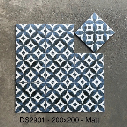 [DS2901 (BD trắng)] Gạch bông KT 200x200mm (BD trắng) mã DS2901