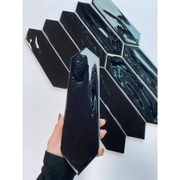 [75037J] Gạch thẻ mũi tên màu đen bóng KT 75x300mm mã 990013