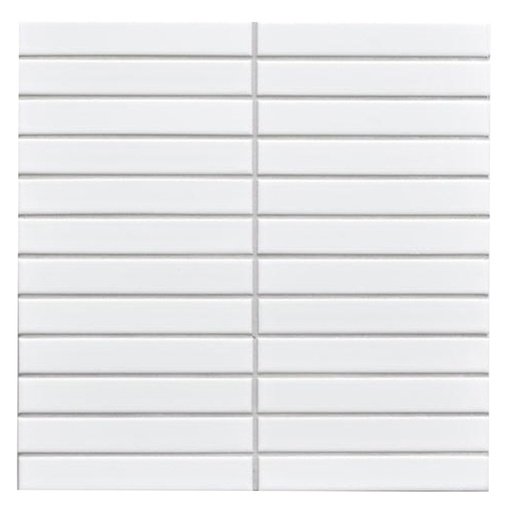 [Y22F01M] Gạch Mosaic 284x295mm thanh nhỏ trắng mờ Y22F01M