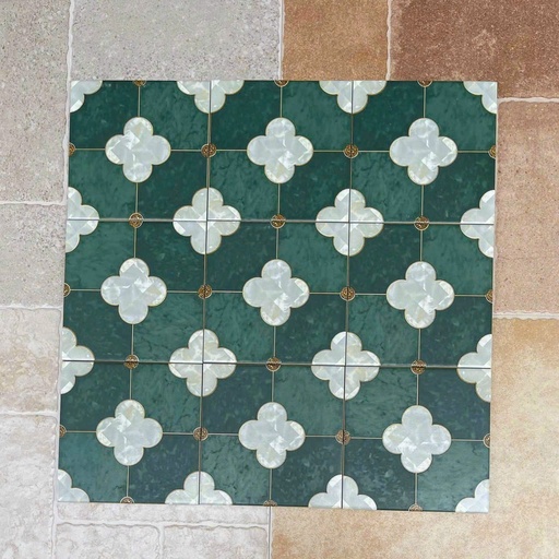Gạch bông xanh 200x200